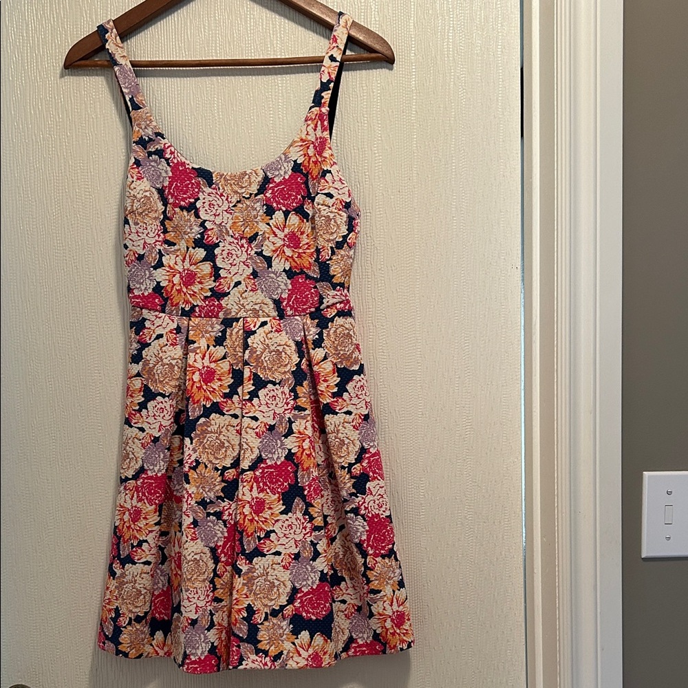 MINKPINK Floral Fit-and-Flare Mini Dress in Navy, Pink, Yellow